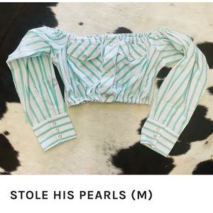 Vintage Pearl Snap Crop Top